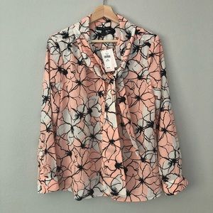 NWT Banana Republic tie neck blouse size PM